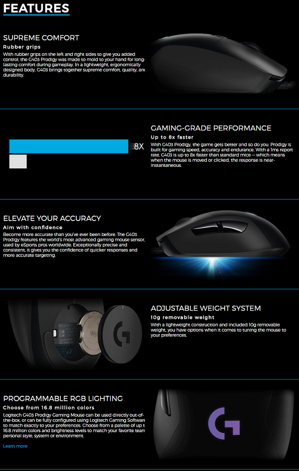 Logitech G403 Prodigy Wireless Gaming Mouse Foritain Userreviews Tweakers